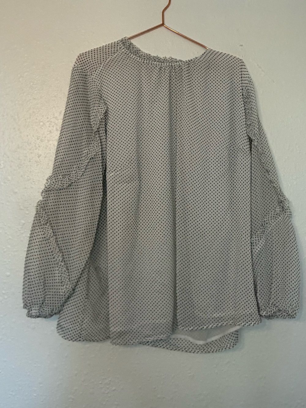 LOFT plus white Polka Dot Peasant Blouse size 20